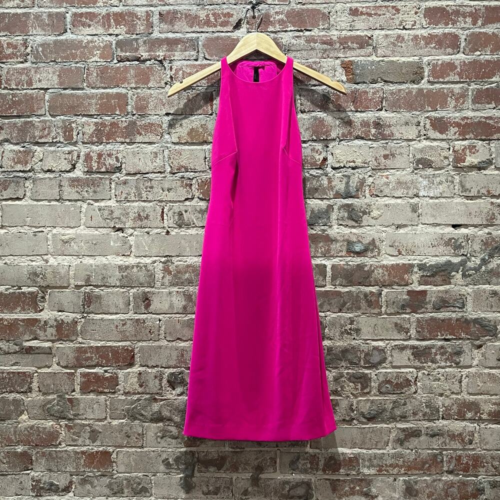 Badgley Mischka Magenta Bow Back Dress Size 0 - Picture 6 of 11